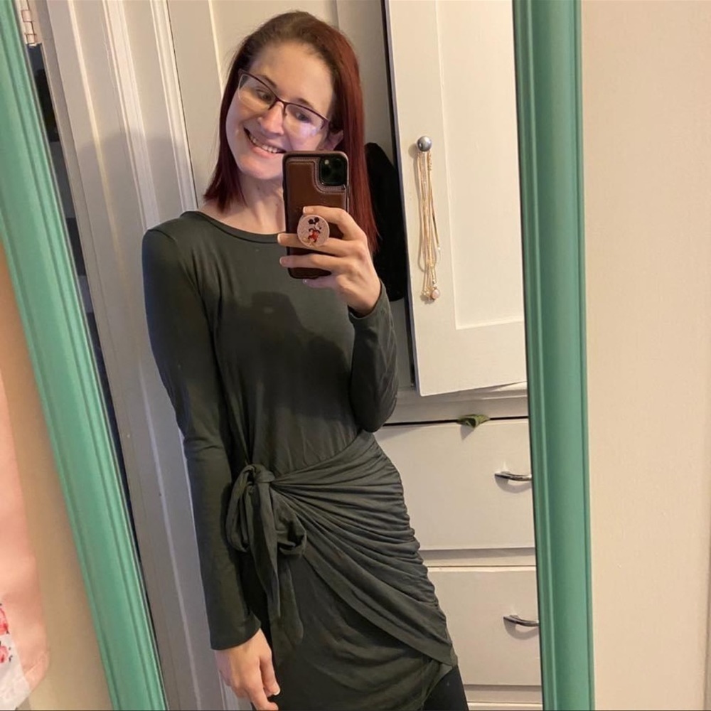 Nanamacs Olive Wrap Dress Size Medium